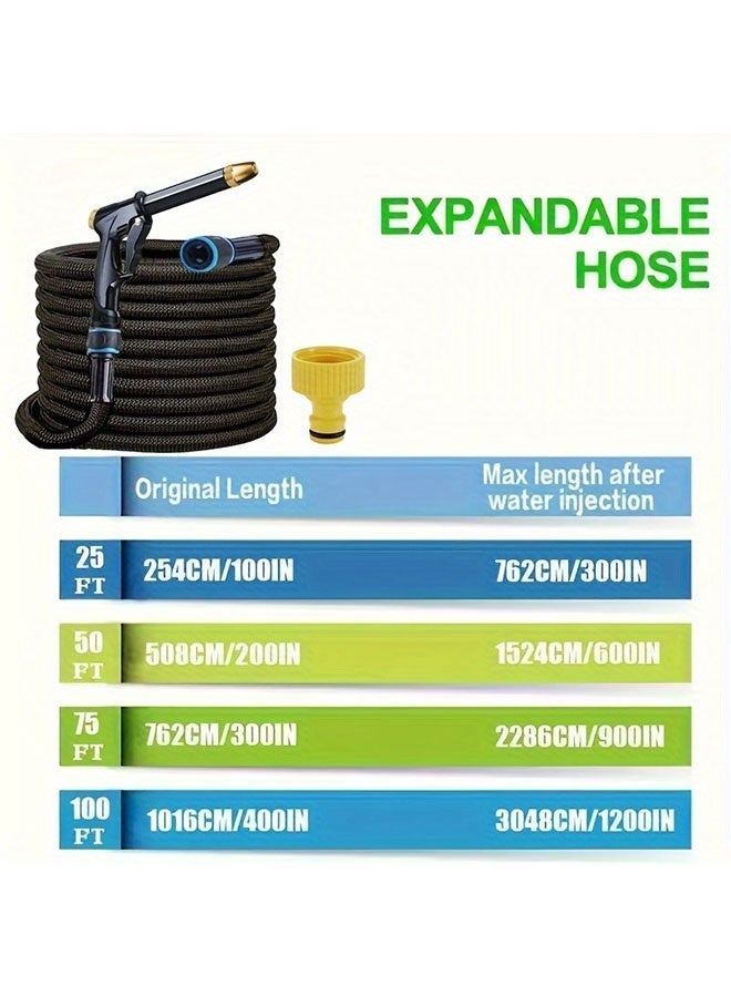 WINEENEE "Expandable Garden Hose 100FT, Heavy Duty Heat-Resistant with 10 Spray Nozzles, Leak-Proof for Irrigation Cleaning, Watering Saudi Arabia (KSA)" - Image 3